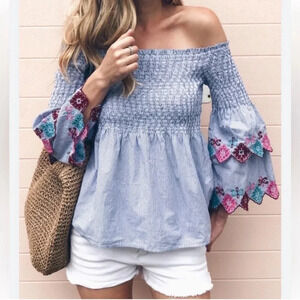 NWT Ann Taylor Loft Fiesta Off The Shoulder Top in XSP